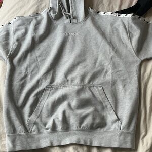 Adidas Light Gray Hoodie with Black and White Details